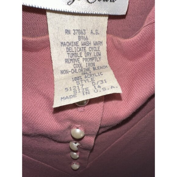 Vintage Carriage Court Mauve Dress Pearl Buttons Size 14 - Picture 5 of 5